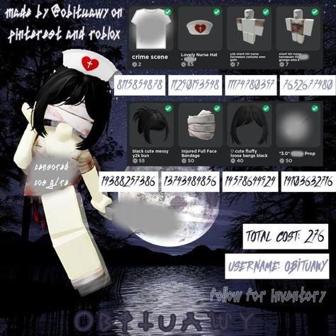 user; obituawy pyramid head and nurse from the silent hill series! everything in post, sorry i had to censor a lot of it >_< Silent Hill Roblox Avatar, Pyramid Head And Nurse, Silent Hill Series, Matching Avatars, Emo Outfit Ideas, Cute Black Shirts, Matching Fits, Code Roblox, Matching Sister Tattoos