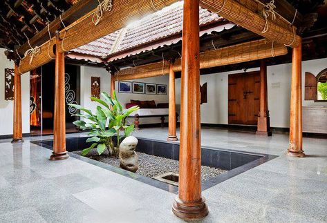 Vaastu Shastra | 5 ways to boost positive energy in the important areas at home Thotti Mane, Traditional Indian Houses, Chettinad House, Kerala Traditional House, Roman Design, Architecture Courtyard, Indian Houses, Trendy House, Wooden Pillars