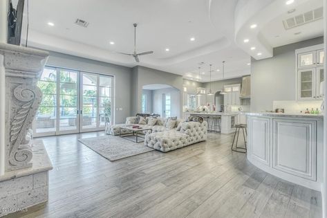 Grey Hardwood Floors, Grey Wood Floors, Wood Floor Kitchen, Color Lights, Trendy Living Rooms, Grey Flooring, Grey Kitchens, Living Room Flooring, Room Flooring