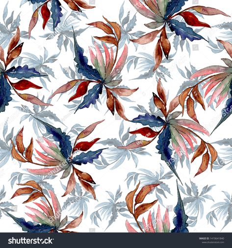 Leaf Pattern Design, Flower Pattern Design Prints, African American Quilts, Digital Pattern Design, Leaves Pattern Design, Flower Print Pattern, Flowers Wild, Shutter Stock, Ajrakh Prints