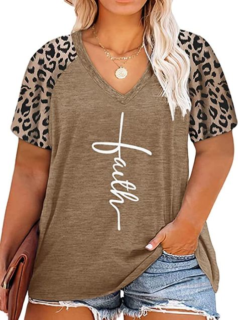 Faith T-Shirt Plus Size Women Tops Christian Inspirational Graphic Tee Shirt Short Sleeve Casual Blouse(B-01-s-pink, 1X) at Amazon Women’s Clothing store Graphic Tees Plus Size, Plus Size Tshirt, Inspirational Graphic Tees, Christian Graphic Tees, Graphic Tee Shirt, Shirt Short Sleeve, Casual Blouse, Graphic Tee Shirts, Amazon Women