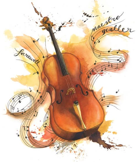 Violin Art Drawing, Georgina Luck, Violin Drawing, Cello Art, Violin Painting, Violin Art, Instruments Art, Circle Painting, Music Drawings