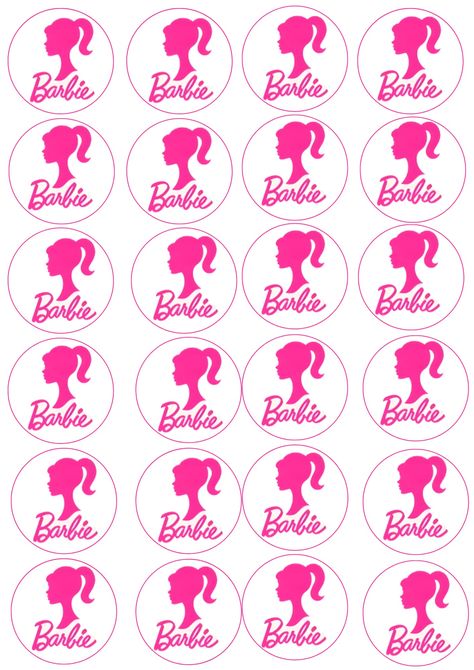 Barbie Cupcake Toppers Printable Free, Barbie Cupcake Topper, Barbie Decorations Birthday, Topper Barbie, Barbie Cupcakes, Barbie Decorations, Barbie Doll Birthday Cake, Doll Birthday Cake, Barbie Party Decorations