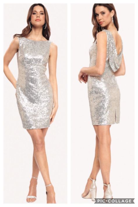 Silver Cocktail Dress, Silver Cocktail, Silver Sequin, Homecoming, Cocktail Dress, Mac, Formal Dresses, Wedding Dress, Silver