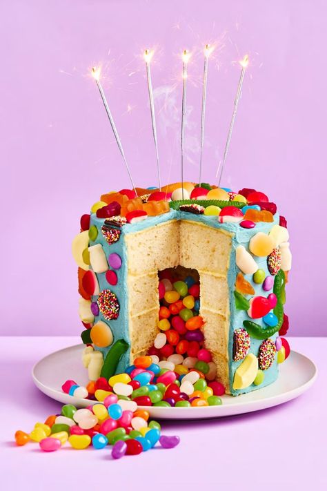 Allen's has teamed up with The Australian Women's Weekly to create a cookbook filled with hacks and decorating ideas. | Better Homes and Gardens Lolly Cake, Create A Cookbook, British Desserts, Cake Hacks, Train Cake, 3rd Birthday Cakes, Mud Cake, Childrens Birthday Cakes, Birthday Cake Kids