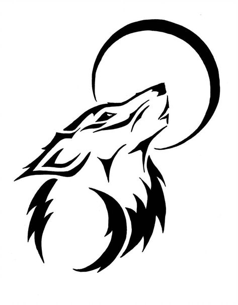 Wolf Howling Drawing, Wolf Drawing Easy, Wolf And Moon Tattoo, Longboard Design, Wolf Artwork, Wolf Tattoo Design, Wolf Drawing, Moon Drawing, Howling Wolf