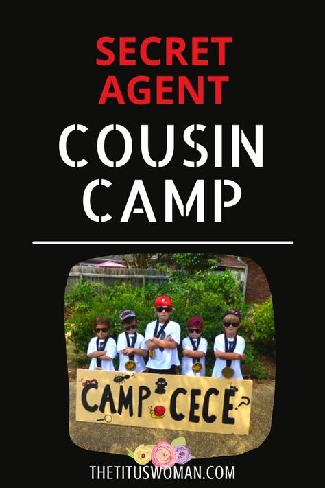 Secret Agent Cousin Camp will keep your grandchildren in suspense and entertained for days! #cousincamp #campecece #secretagentcamp #spycamp #grandmacamp #thetituswoman Cousin Day, Grandparents Activities, Camping Invitations, Cousin Camp, Award Ideas, Secret Admirer, Camp Camp, Camp Counselor, Johnson Family