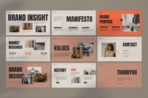 NOER Brand Strategy - Powerpoint by Surotype on @creativemarket Brand Strategy Deck, Business Strategy Template, Brand Strategy Presentation, Layout Portfolio, Startup Presentation, Catalog Design Layout, Brand Manifesto, Strategy Template, Presentation Slides Design