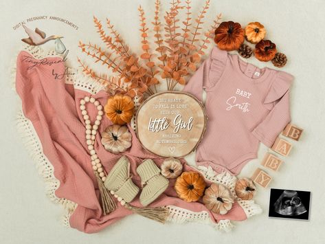 GIRL Fall Pregnancy Announcement Digital Baby Announcement Neutral Autumn GIRL Gender Reveal Editable Template Instant Download Social Media Neutral Autumn, Fall Pregnancy, Digital Baby Announcement, Fall Pregnancy Announcement, March Baby, Gender Announcements, Baby Due Date, Girl Gender Reveal, Autumn Girl