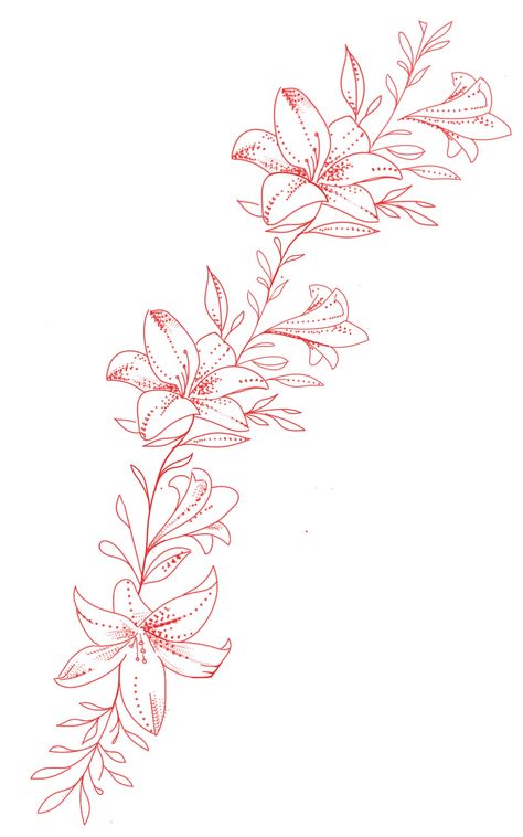 Fine Line Tiger Lily Tattoo, Snake And Lily Tattoo, Lotus Vine Tattoo, Tiger Lily Tattoo Design, Stargazer Lily Tattoo, Ankle Band Tattoo, Tiger Lily Tattoos, Flower Vine Tattoos, Small Snake Tattoo