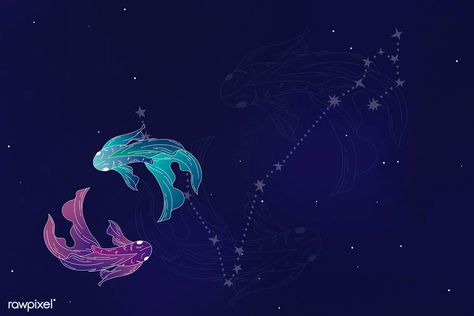 Pisces astrological sign design vector | premium image by rawpixel.com / nap Pisces Cover Photo, Pisces Aesthetic Wallpaper For Laptop, About Pisces, Moon Horoscope, Pisces Color, About Moon, Desktop Wallpaper Macbook, Mystic Symbols, Alchemic Symbols