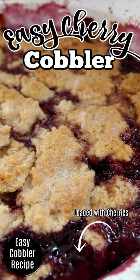 Desserts With Canned Cherries, Cherry Cobbler With Bisquick, Best Cherry Cobbler Recipe, Cherry Cobbler Recipe Pie Fillings, Cobbler Topping Crumble, Cherry Pie Cobbler, Cherry Cobbler Recipe Easy, Cherry Crisp With Pie Filling, Easy Cherry Cobbler With Pie Filling