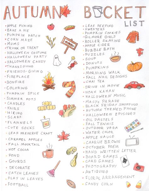 A bucket list of autumn activities, decor, food, and many other cozy things! Seasonal Recipes Fall, Autumn Bucket List, Macys Parade, Halloween Episodes, Fall Fireplace, Sweater Pumpkins, Halloween Music, Fall Bucket List, Brown Fall