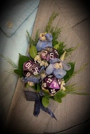 Dice Gaming Boutonniere | Lotr wedding, Nerd wedding, Gamer wedding Dnd Dice Boutineer, Dnd Boutonniere, Dnd Boutineer, Nerdy Save The Date Ideas, D20 Boutonniere, Nerd Themed Wedding, Dice Boutonniere, Nerdy Boutonniere, Dnd Wedding Reception Ideas