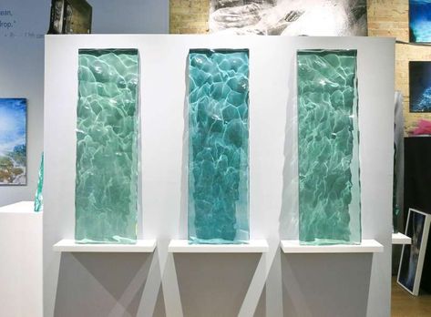 Cnc Artwork, Feature Window, Aqua Inspiration, Water Installation, Glitter Room, Water Sculpture, Acrylic Sculpture, Retail Lighting, Art District