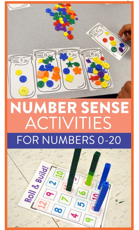 Tons of hands-on number sense activities, games, and lessons for kindergarten and first graded! Aba Center, Building Number Sense, Number Sense Activities, Addition Games, Math Centers Kindergarten, Math Number Sense, Numbers Kindergarten, Prek Math, Work Stations