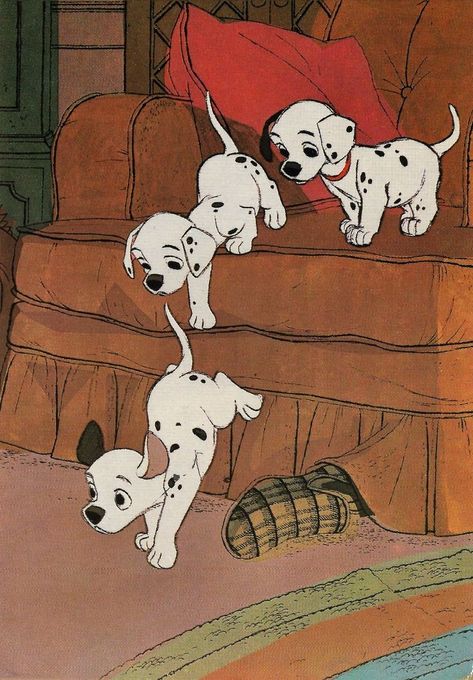 One Hundred And One Dalmatians, 101 Dalmatians 1961, Dalmatian Puppies, Old Disney Movies, Images Disney, Septième Art, Disney Collage, Adventure Film, Disney Vintage