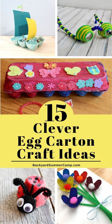 Craft Ideas Recycled Materials, Egg Carton Crafts For Preschoolers, Crafts With Egg Cartons Kids, Toys Out Of Recycled Materials, Egg Carton Art For Kids, Egg Cartoon Art Kids Crafts, Egg Container Craft, Egg Carton Uses, Crafts With Egg Cartons