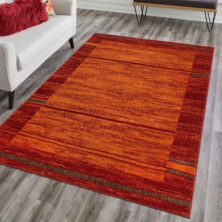 Wade Logan® Alair Abstract Brick Red/Sage Green/Orange Area Rug | Wayfair Red Sage, Rugs Australia, Trellis Rug, Rugs Uk, Bed In Living Room, Orange Rug, Autumn Collection, Tile Flooring, Dining Room Office