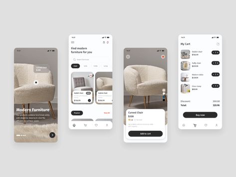 Furniture Mobile App Design, Interior App Design, Mobile Version Website Design, Ecommerce Mobile Design, Furniture App Design, Mobile App Ui Design, Interior Design Apps, Interior Design Sites, Home Design App