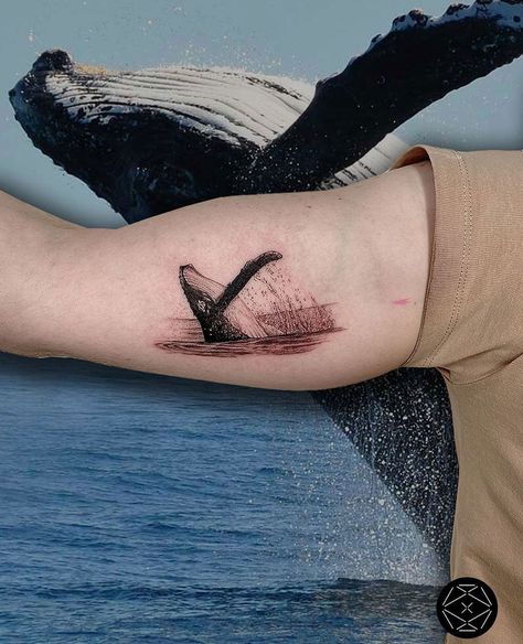 Breaching Whale Tattoo | Best Tattoo Ideas For Men & Women, 7000+ Designs Tattoo Symbolism, Whale Tattoo, Ancient Tattoo, Whale Tattoos, Forarm Tattoos, London Tattoo, White Whale, Cool Small Tattoos, Wall Tattoo