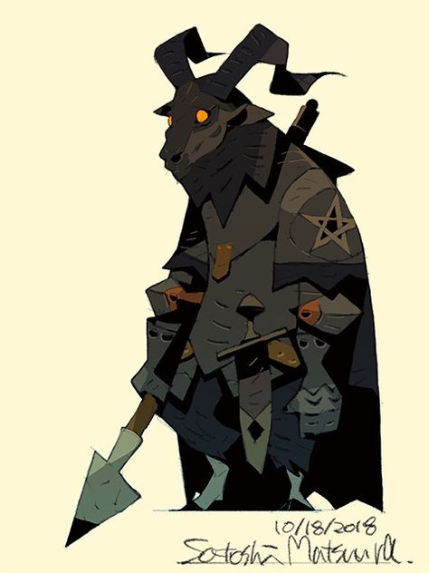 ArtStation - Black Goat Knight, Satoshi Matsuura Satoshi Matsuura, Black Goat, Art Et Illustration, Game Character Design, Monster Design, Creature Concept Art, 판타지 아트, Illustration Character Design, Character Design References