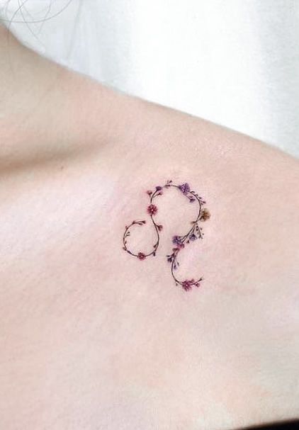 Lotusblume Tattoo, Pretty Flower Tattoos, Simple Tattoos For Women, Leo Tattoos, Meaningful Tattoos For Women, Small Girl Tattoos, Small Meaningful Tattoos, Zodiac Tattoos, Initial Tattoo