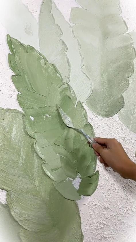 painting canvas for beginners acrylic painting canvas for beginners diy painting canvas for beginners Green Leaf Painting, Sculpture Art Projects, Wall Art Textured, Sky Art Painting, Wall Art Diy Paint, Diy Abstract Canvas Art, Painting Green, Leaf Painting, Plaster Wall Art