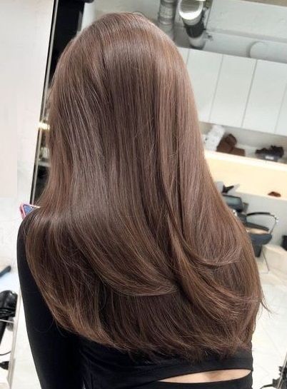 Dull Brown Hair, Meduim Length Hair, Long Straight Brown Hair, Brown Straight Hair, Korean Hair Color, Hair Color Underneath, Wine Hair, Brown Hair Inspo, Hair Color Streaks