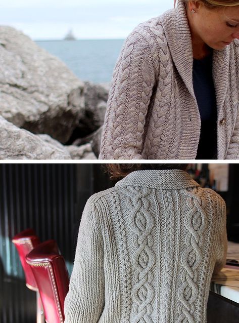 New Favorites: Shawl collars and cables - Fringe Association Shawl Collar Cardigan Pattern, Cable Knit Sweater Pattern Free, Free Aran Knitting Patterns, Cable Cardigan Knitting Patterns, Cable Knit Sweater Pattern, Ladies Cardigan Knitting Patterns, Aran Knitting, Aran Knitting Patterns, Cardigan Shawl