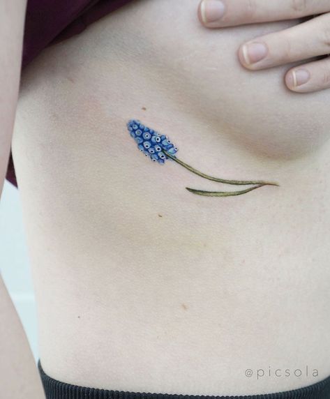 Muscari Flower, Nature Tattoo Sleeve, Grape Hyacinth, Lip Tutorial, Sweet Tattoos, Nail Tattoo, Nature Tattoos, Thank You For Coming, Minimal Tattoo