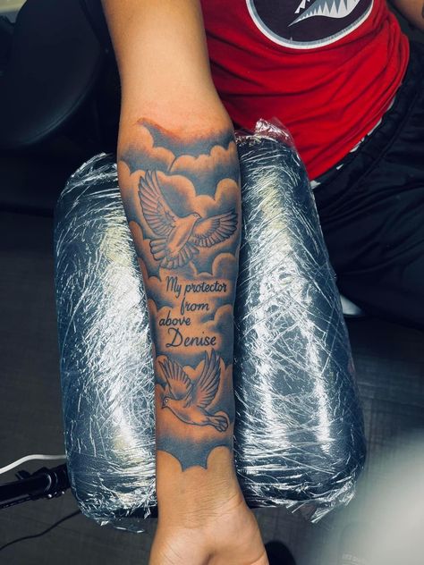 Memorial Bicep Tattoo Men, Tattoo Ideas For Lost Loved Ones Men, Rip Sleeve Tattoos Guys, Forearm Tattoo For Lost Loved One Men, Forearm Tattoo Women Grandpa, Long Live Tattoos For Men Forearm, Wrist To Elbow Tattoo Sleeve Men, Forearm Tattoo Men Sleeve Quotes, Loved One Tattoo Passed Sleeve