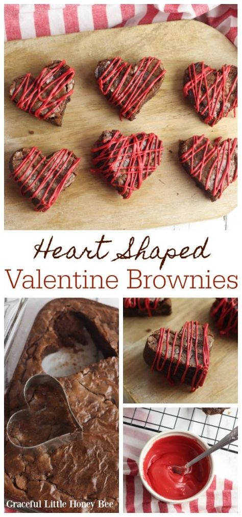 Heart Shaped Brownies Valentines, Valentine's Day Desserts Easy, Valentines Day Desserts To Sell, Valentines Day Desserts Cake, Deserts For Valentines Day Ideas, Valentine’s Day Baking Recipes, Red Treats For Party, Valentine’s Day Brownies, Valentine Dinner For Kids