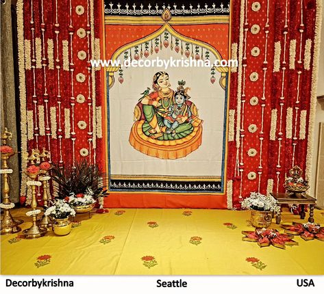 In the heart of sustainability lies the beauty of tradition. Let sholawood flowers and the serene Yashodhakrisgna print backdrop adorn your Annaprasana, weaving a tale of eco-friendly elegance. Annaprasana Ceremony Decor by Samatha and Suvarchala @mintlovespink of #seattle branch #usa #annaprasana #annaprasanaceremony #annaprasanadecor🍚🤩 #babyfirstfood #ecofriendly #decorbykrishnaseattle @decorbykrishna is a unit of @pellipoolajada Traditional Decorations using only Natural materials #n... Traditional Seemantham Decoration, Annaprasana Decoration Ideas, Annaprasana Decoration Ideas At Home, Annaprasana Decor, Seemantham Decoration, Leaf Decor Wedding, Cradle Ceremony, Decoration Event, Housewarming Decorations