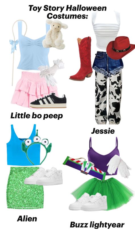 🩷🩵-❤️🤍🖤-💙💚-💜💚 Toy Story Costume Ideas, Toy Story Costume, Toy Story Halloween, Cute Group Halloween Costumes, Toy Story Costumes, Little Bo Peep, Group Halloween Costumes, Cute Halloween Costumes, Halloween Costume Ideas