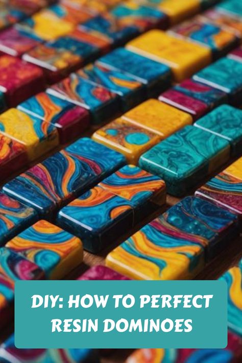 Colorful resin dominoes with swirling patterns in various vibrant shades. Resin Chess Board Tutorial, Resin Dominoes Tutorial, Resin Dominos Ideas, Diy Resin Dominoes, Domino Design Ideas, Resin Dominoes Ideas, Epoxy Table Top Ideas, Resin Dominoes, Custom Dominoes