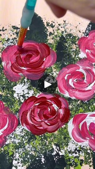 Paint Beginner, Rose Painting Acrylic, Acrylic Painting For Kids, Easy Paintings For Beginners, Painting Flowers Tutorial, How To Make Rose, Paint Easy, Learn Watercolor Painting, Simple Rose