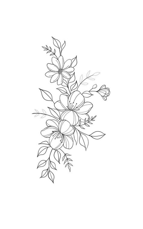 Flower Vine Tattoos, Tattoo Sketchbook, Underarm Tattoo, Flower Thigh Tattoos, The Language Of Flowers, Vine Tattoos, Floral Tattoo Design, Flowers Tattoo, Diy Home Decor Ideas