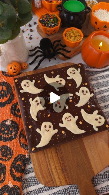 Birchberry on Instagram: "Fudgy Ghost Brownies for your Halloween baking party! 🎃👻🐈‍⬛ 

This is the best homemade fudge brownies recipe topped with ganache frosting and white chocolate ghosts for a cute halloween dessert!

For the full recipe click "Recipes" on our site Birchberryco.com (link in bio!) Let us know how it goes!! 🤍

#Halloween #halloweenbaking #spookyseason #halloweenparty #baking #brownies #fallbaking #bakingrecipe #bakersofinstagram #instabake #bakingtherapy" Homemade Fudge Brownies, Fudge Brownie Recipe, Ganache Frosting, Baking Party, Halloween Baking, Fudge Brownies, Halloween Desserts, Fall Baking, White Chocolate