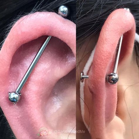 Industrial Ear Piercing, Fake Ear Piercings, Industrial Piercings, Piercing Industrial, Piercing Chart, Double Ear Piercings, Fake Lips, Multiple Ear Piercing, Diy Easter Gifts