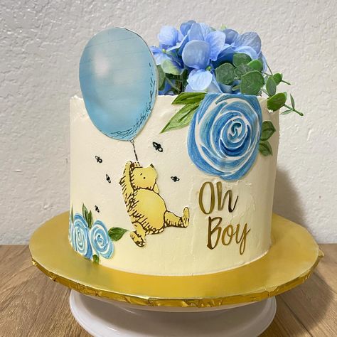 Winnie the Pooh baby shower cake and goodies💙💛😍 #buttercreamcakes #customcakes #winniethepoohcake #winniethepoohcupcakes #ricekrispytreats #customtreats #lasvegasbakers Pooh Baby Shower Cake, Winnie The Pooh Cake, Winnie The Pooh Baby Shower, Pooh Baby, Baby Shower Cake, Shower Cake, Buttercream Cake, Shower Cakes, Baby Shower Cakes