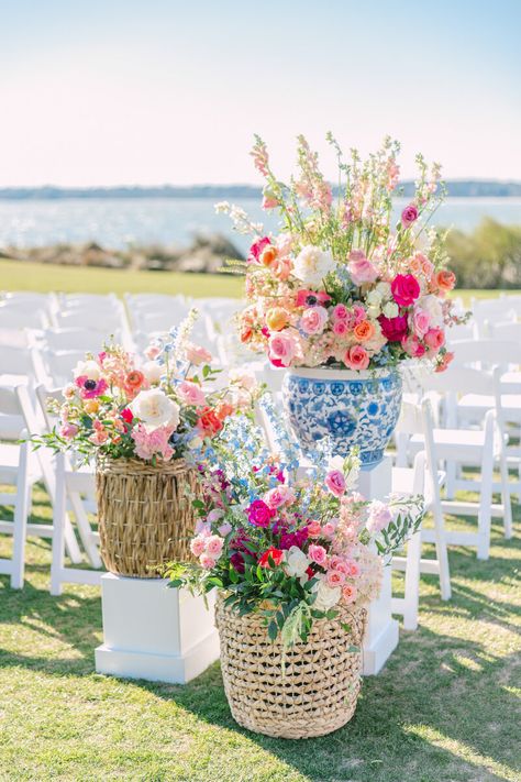 Wedding Photography Gallery | Dana Cubbage Weddings Grand Millennial Style Wedding, Summer Ceremony, Southern Garden Party Wedding, Blue Colorful Wedding, Wedding Spring Theme, Wedding Preppy, Italian Spring Wedding, Greece Inspired Wedding, Pink White Blue Wedding Flowers