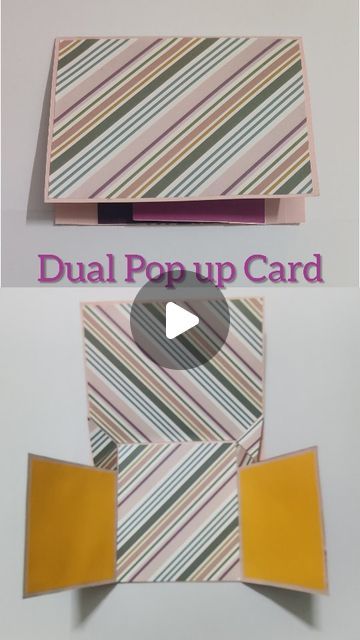 Dual Pop Up Card Tutorial, Dual Pop Up Card, Fancy Napkin Folding, Scrap Ideas, Napkin Folding, Art N Craft, Craft Lovers, Tutorial Video, Card Sketches