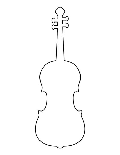 Violin pattern. Use the printable outline for crafts, creating stencils, scrapbooking, and more. Free PDF template to download and print at http://patternuniverse.com/download/violin-pattern/ Violin Template, Printable Outline, Violin Art, Applique Patterns, Scroll Saw, Best Templates, Craft Patterns, String Art, Felt Crafts