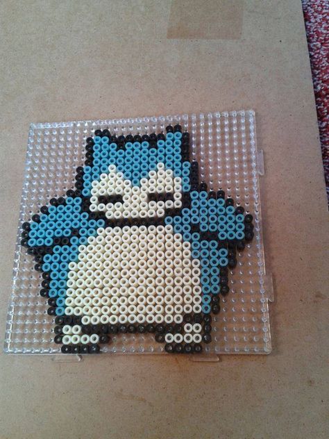 Snorlax - pokemon Perler Beads Snorlax Pokemon, Snorlax Perler Beads, Iron Beads Pokemon, Piplup Perler Beads, Snorlax Perler Bead Pattern, Perler Beads Ideas Pokemon, Pokemon Fuse Beads, Pokemon Pearl Beads, Hama Beads Patterns Pokemon