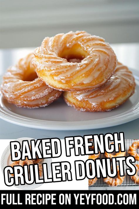 Home Made Donuts Recipe, Cruller Donut Recipe, French Cruller Recipe, French Cruller Donut, Donut Recipe Fried, Crullers Recipe, French Cruller, Cronut Recipe, Cruller Donuts