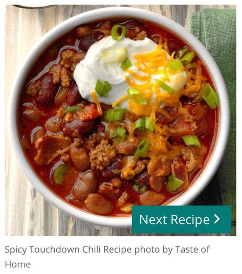 Touchdown Chili Recipe, Touchdown Chili, Chili Recipe Slow Cooker, Best Slow Cooker Chili, Spicy Chili Recipe, Recipe Slow Cooker, Slow Cooker Chili Recipe, Oxtail Soup, Mexican Chili