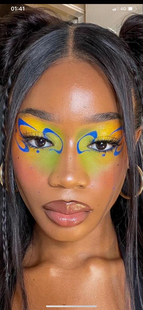 Vine Makeup, Eyeliner Application, Funky Makeup, Makeup Creative, Peach Makeup, Face Art Makeup, Graphic Makeup, Rave Makeup, Makeup For Black Skin