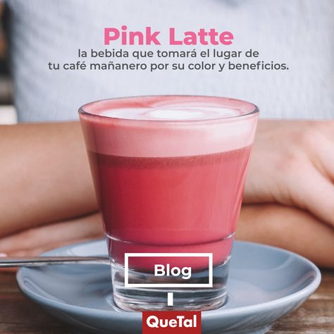 Si amas el rosado, este latte rosa grita tu nombre. Además, es extremadamente fácil de hacer y sus beneficios son enormes. Pink Latte, Healthy Food, Cafe, Healthy Recipes, Tableware, Pink, Color