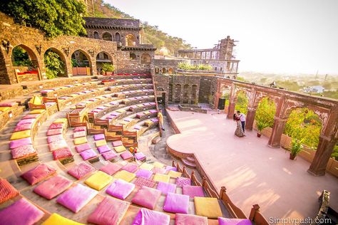 Neemrana Fort, Indian Wedding Venue, Indian Destination Wedding, Desi Wedding Decor, Luxury Wedding Decor, Dream Wedding Decorations, Wedding Planning Decor, Wedding Backdrop Design, Wedding Backdrop Decorations